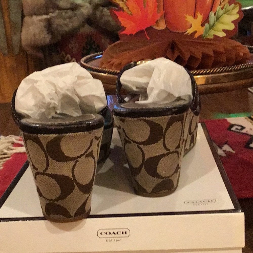 Coach Dark Brown Evita Printed Python Sandal. - image 3